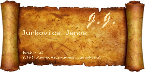Jurkovics János névjegykártya