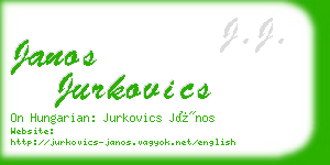 janos jurkovics business card